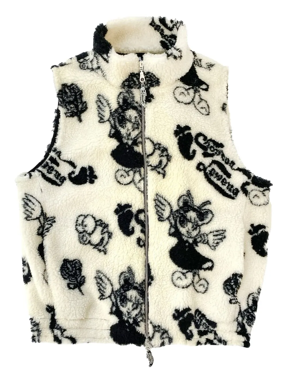 cartoon-print gilet