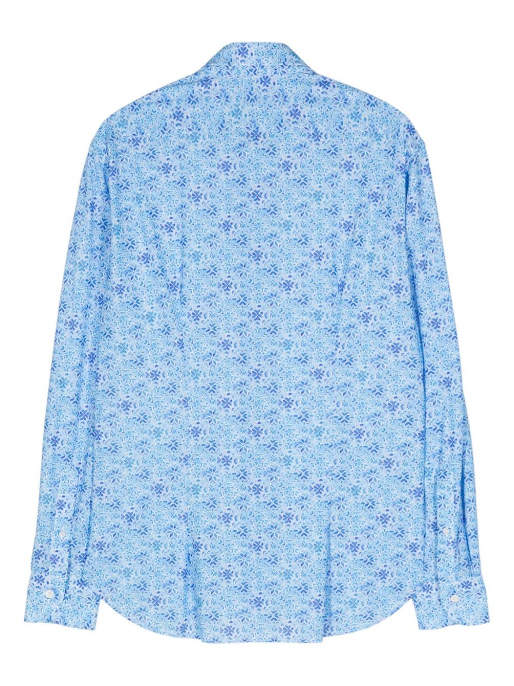 Orian floral-print shirt - Blauw