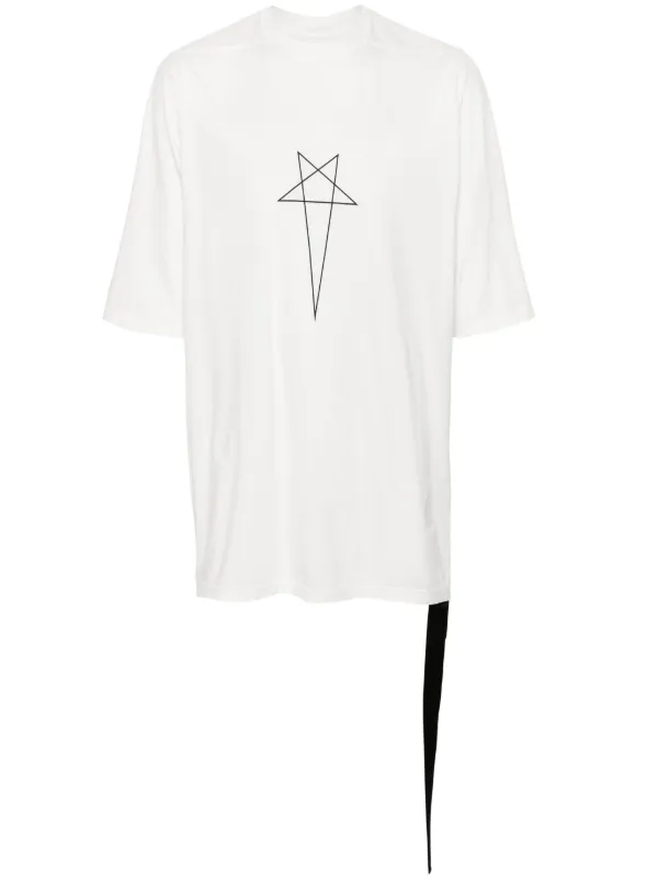 【送料&関税込】Rick Owens jumbo White Round Neck T-shirt In Rick Owens DRKSHDW Jumbo Organic Cotton T-shirt | White