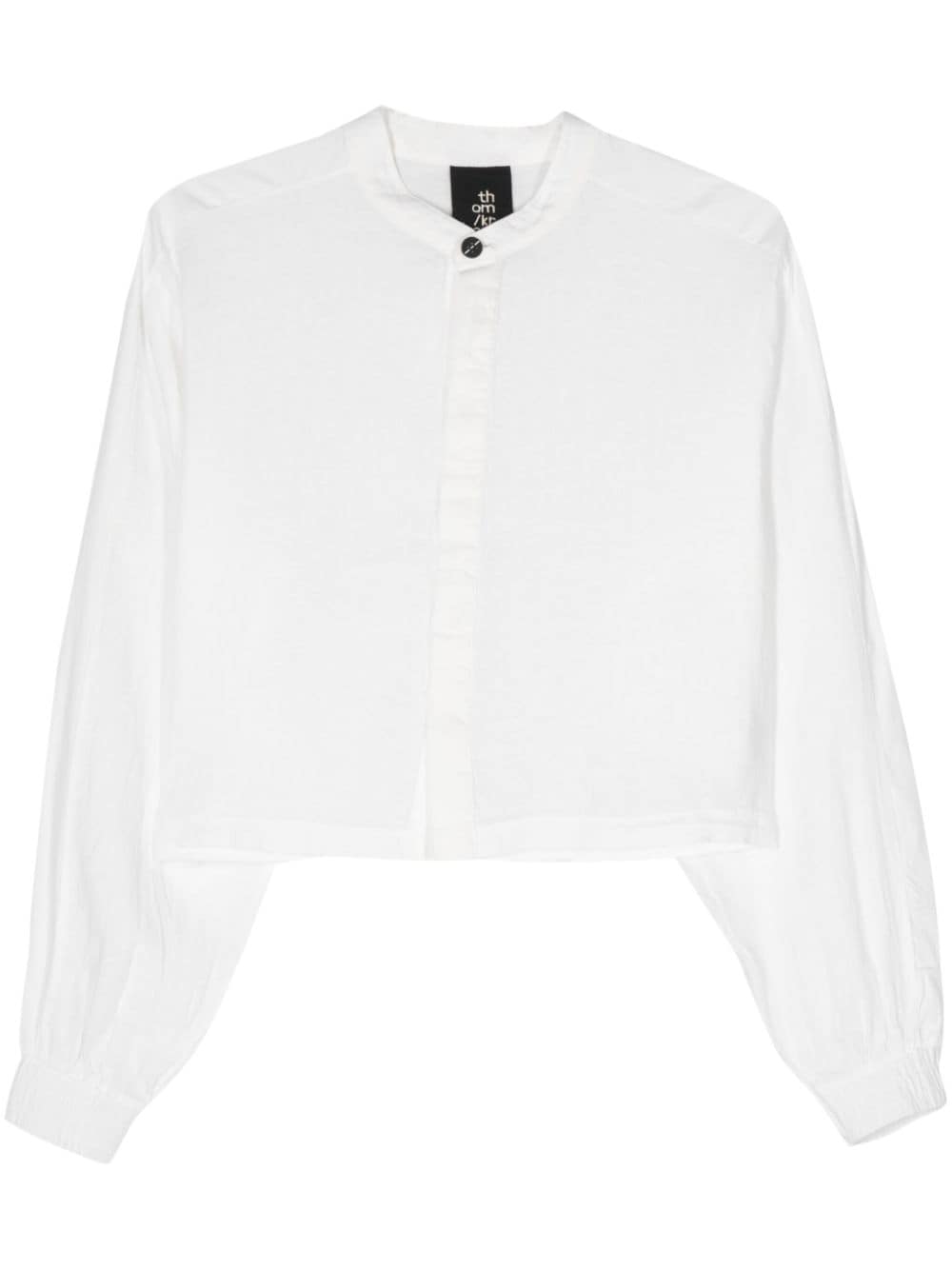 Thom Krom Linen Cropped Shirt In White