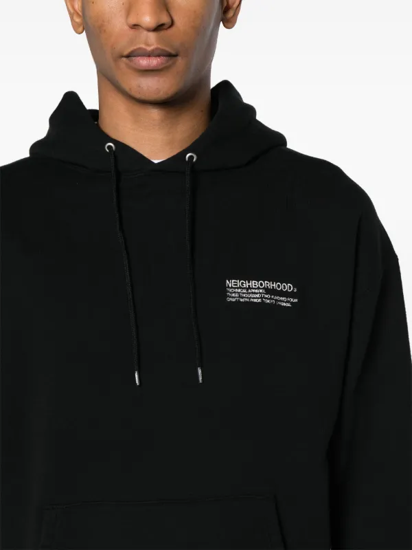 【Neighborhood】ロゴ刺繍 コットンパーカー Neighborhood logo-embroidered Cotton Hoodie | Black