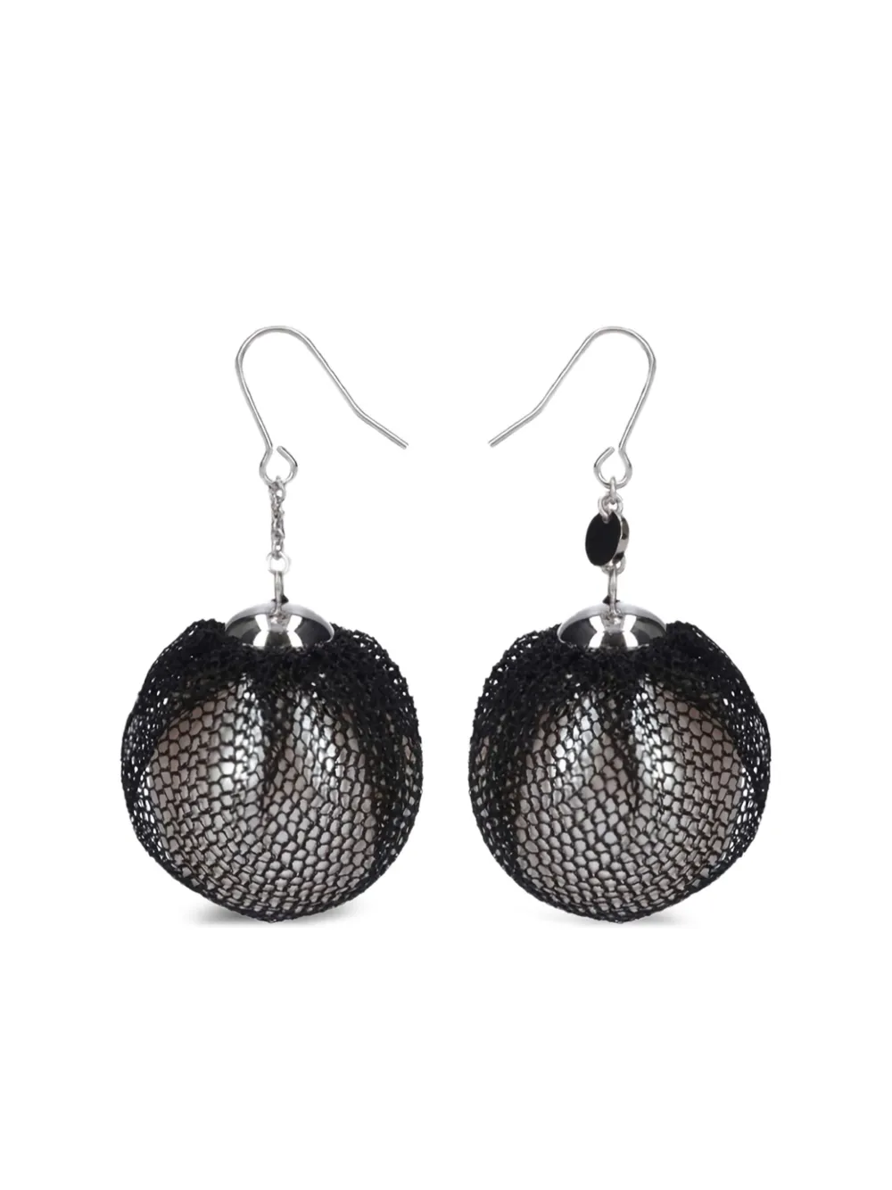 Undercover lace-sphere earrings | Black | Image 1