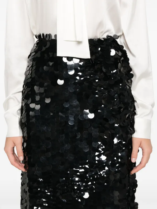 P.A.R.O.S.H. Sequined Midi Skirt | Black | FARFETCH