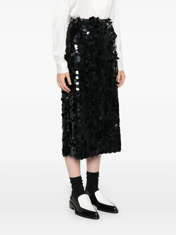 P.A.R.O.S.H. Sequined Midi Skirt | Black | FARFETCH