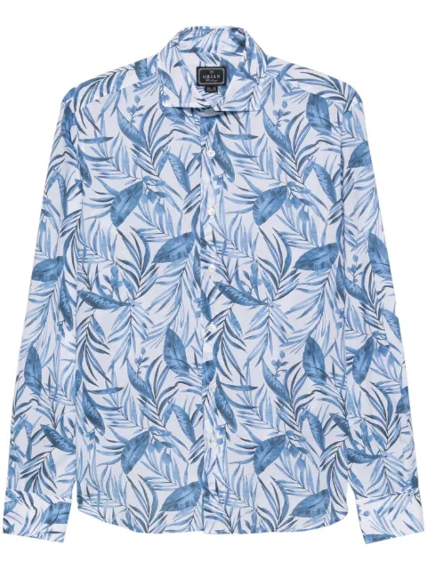 Orian leaf-print cotton shirt