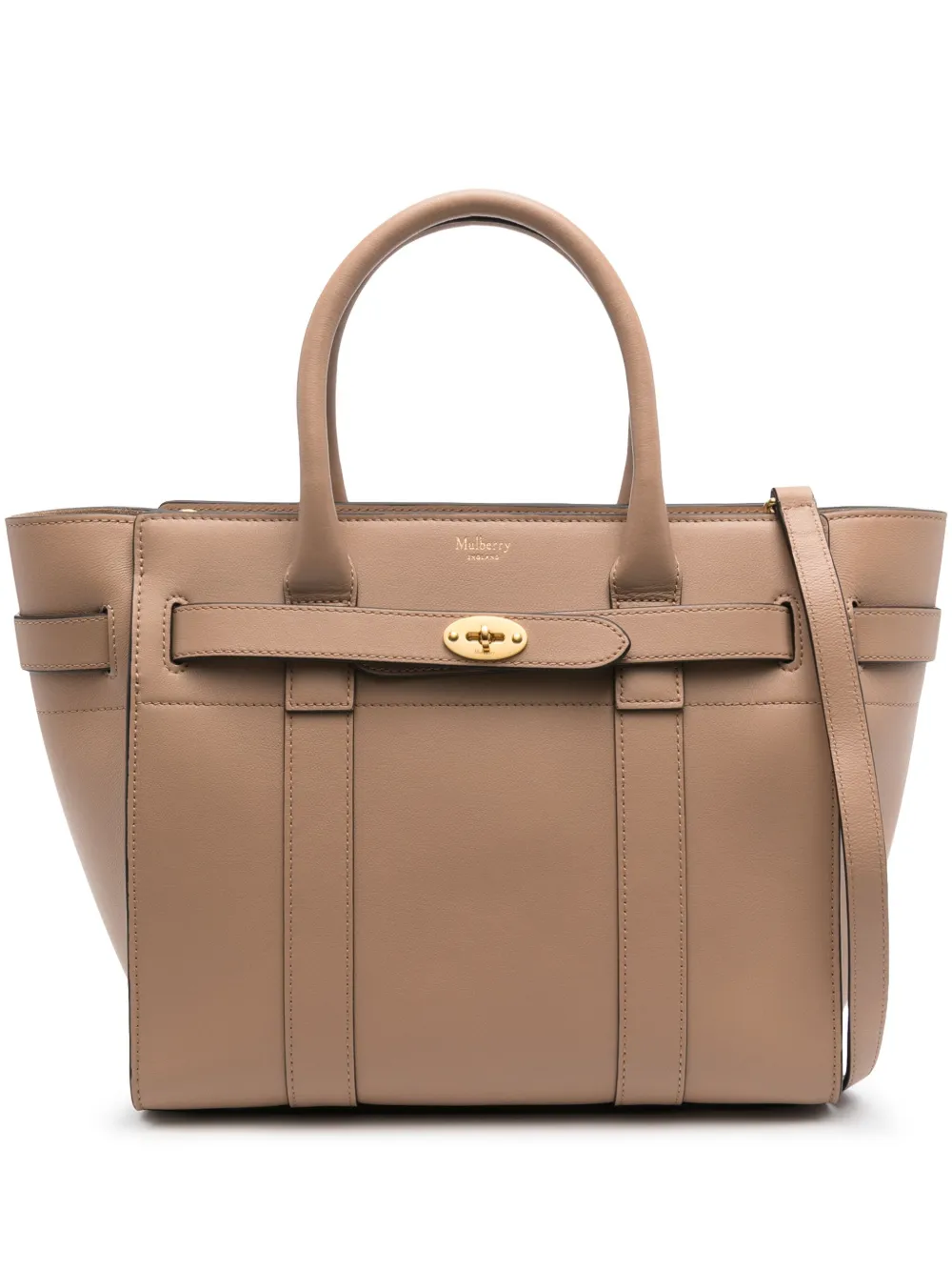 Mulberry Small Bayswater Leather Tote Bag In Neutrals