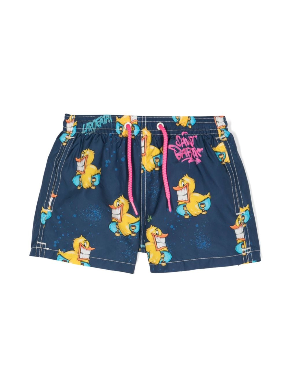 Shop Mc2 Saint Barth X Crypto Puppets Ready To Smile Swim Shorts In Blue
