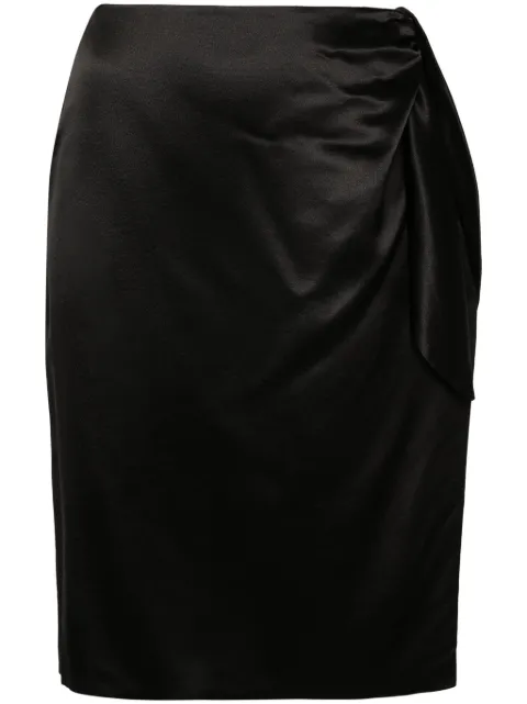 Saint Laurent falda de seda con detalle de nudo