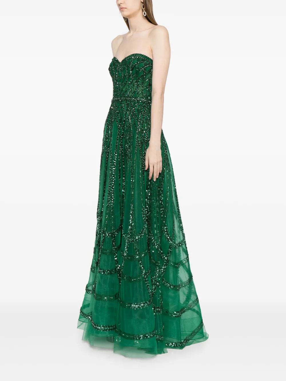 Zuhair Murad Avondjurk met borduurwerk Groen