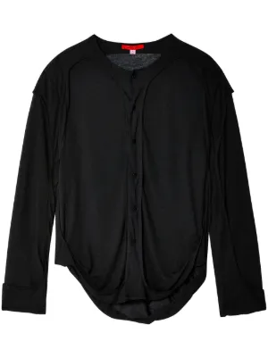 ECKHAUS LATTA 黒 長袖シャツ Black Lapped Long Sleeve T-shirt by Eckhaus Latta on Sale