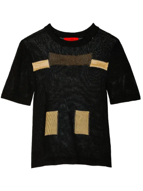 Eckhaus Latta Poster two-tone knitted T-shirt 