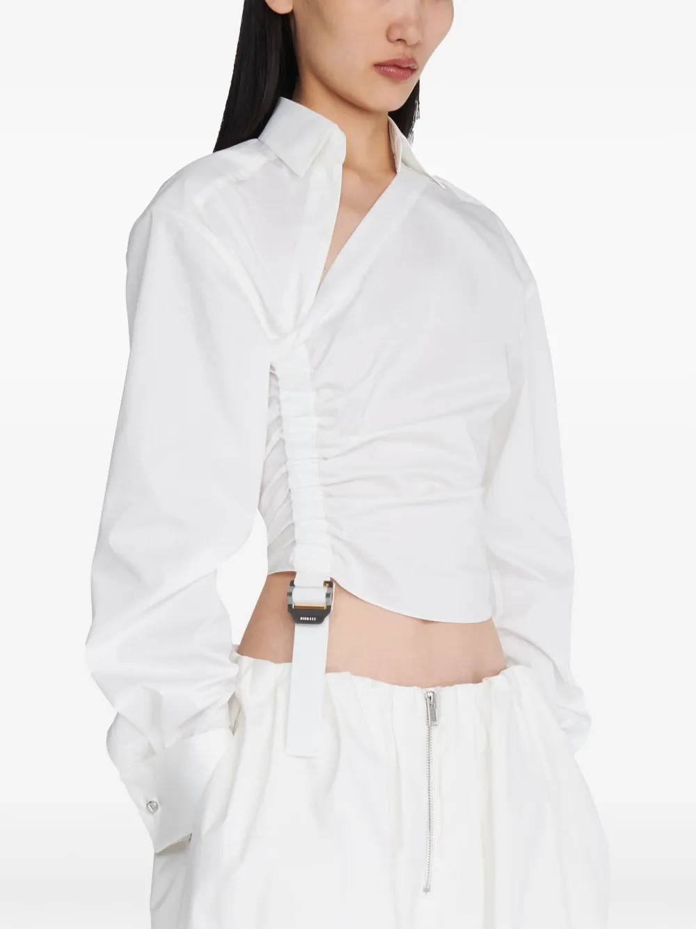 Dion Lee Asymmetrische gesmockte rok Wit