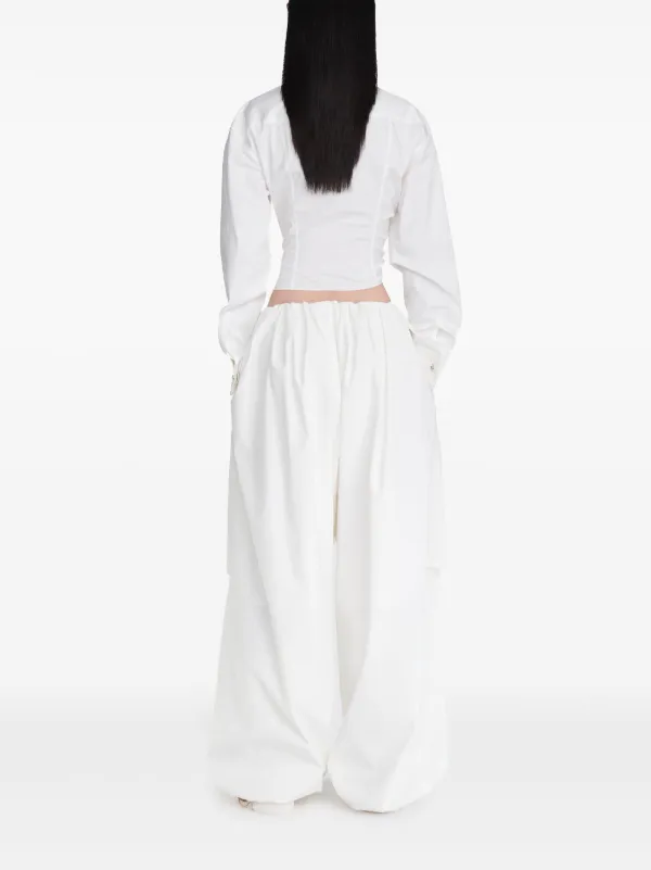 Dion Lee Asymmetric Gathered Shirt | White | FARFETCH ID