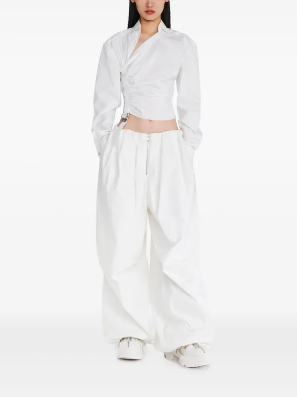 Dion Lee Asymmetric Gathered Shirt | White | FARFETCH