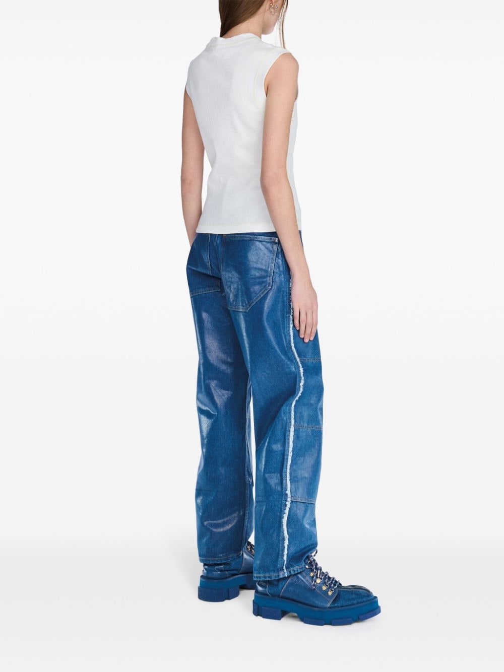 Dion Lee Top met logo-applicatie van biologisch katoen Wit