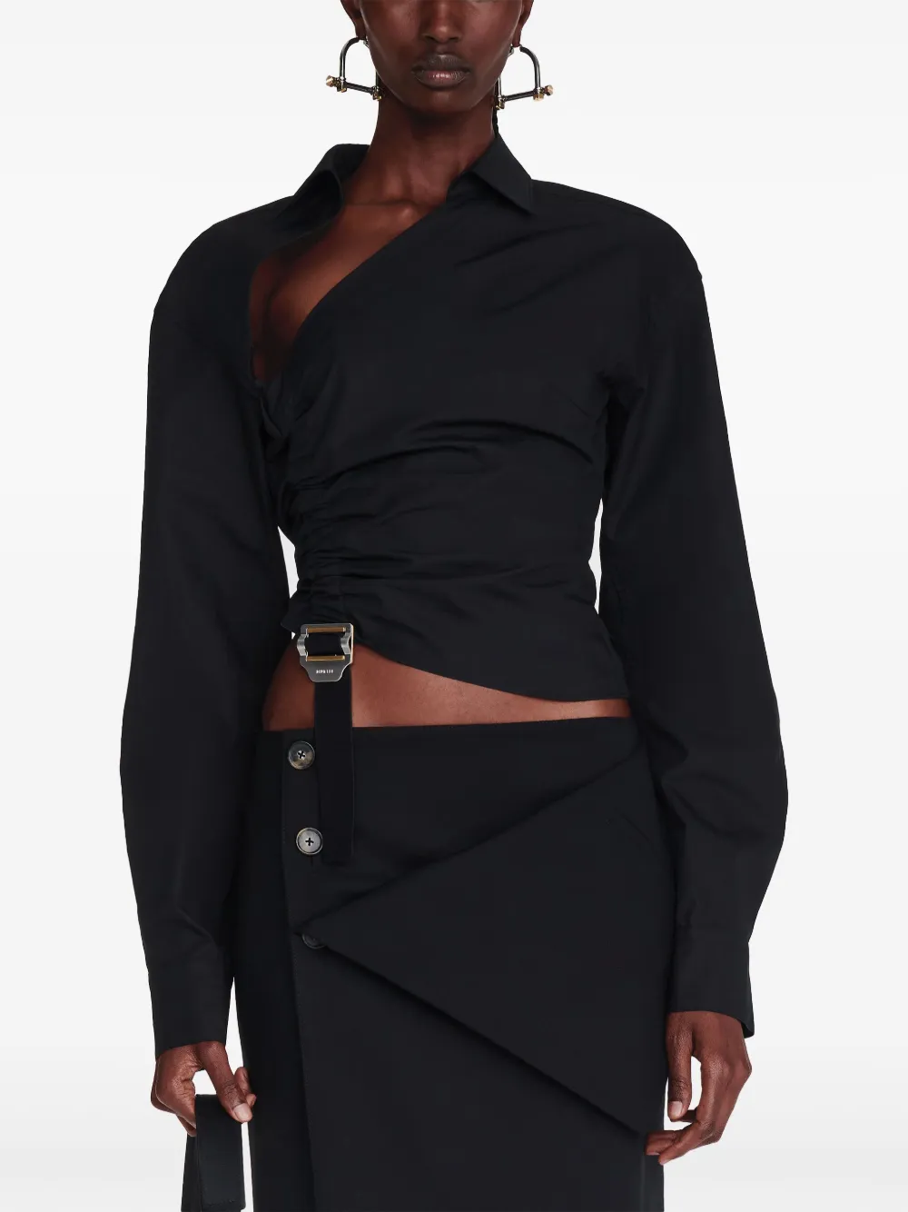 Dion Lee Asymmetrische blouse Zwart