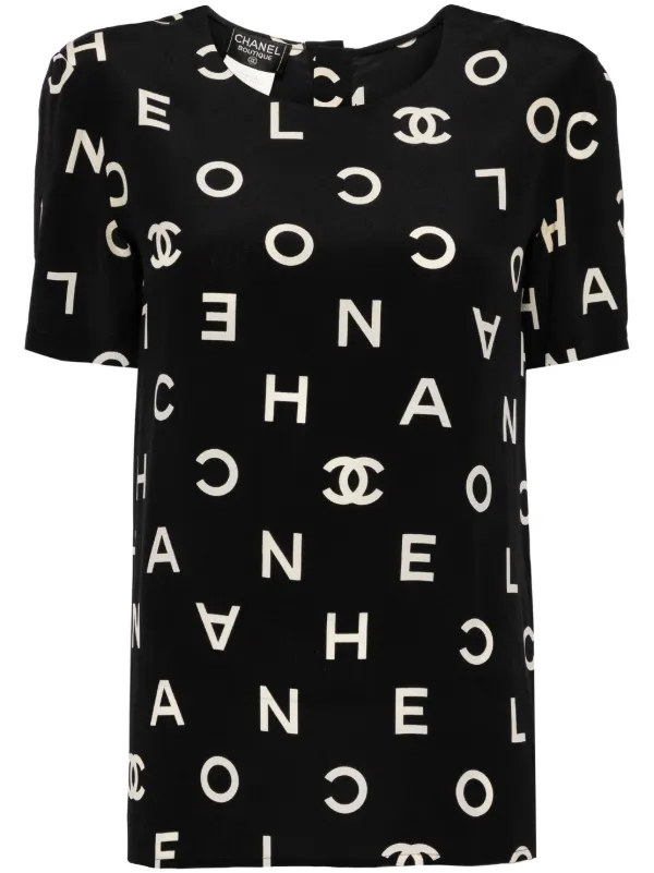 CHANEL Pre-Owned 1997 ロゴ Tシャツ | ブラック | FARFETCH JP