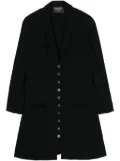 CHANEL Pre-Owned 1990 logo-buttons wool coat - Black