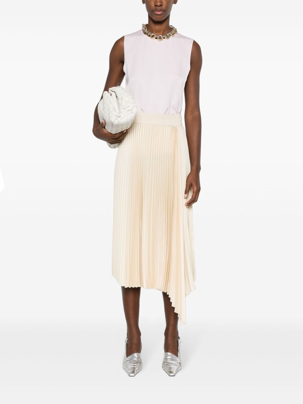Shop Theory Sleeveless Silk Blouse In Pink