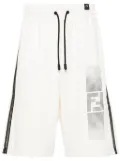 FENDI side-stripe track shorts - Neutrals