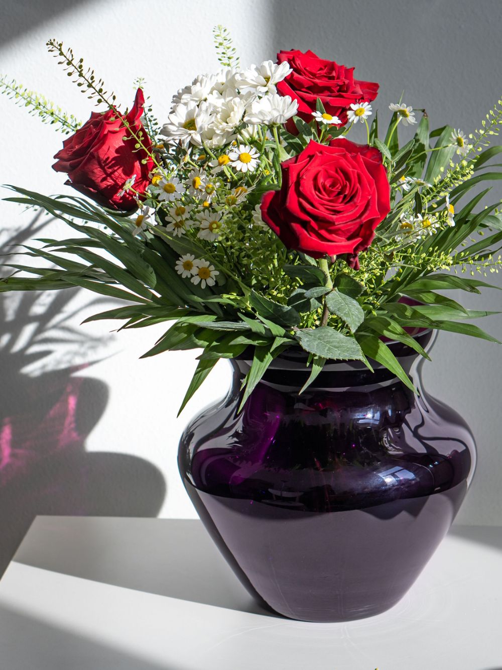 Shop Klimchi Marika Glass Vase (22cm X 23cm) In Purple