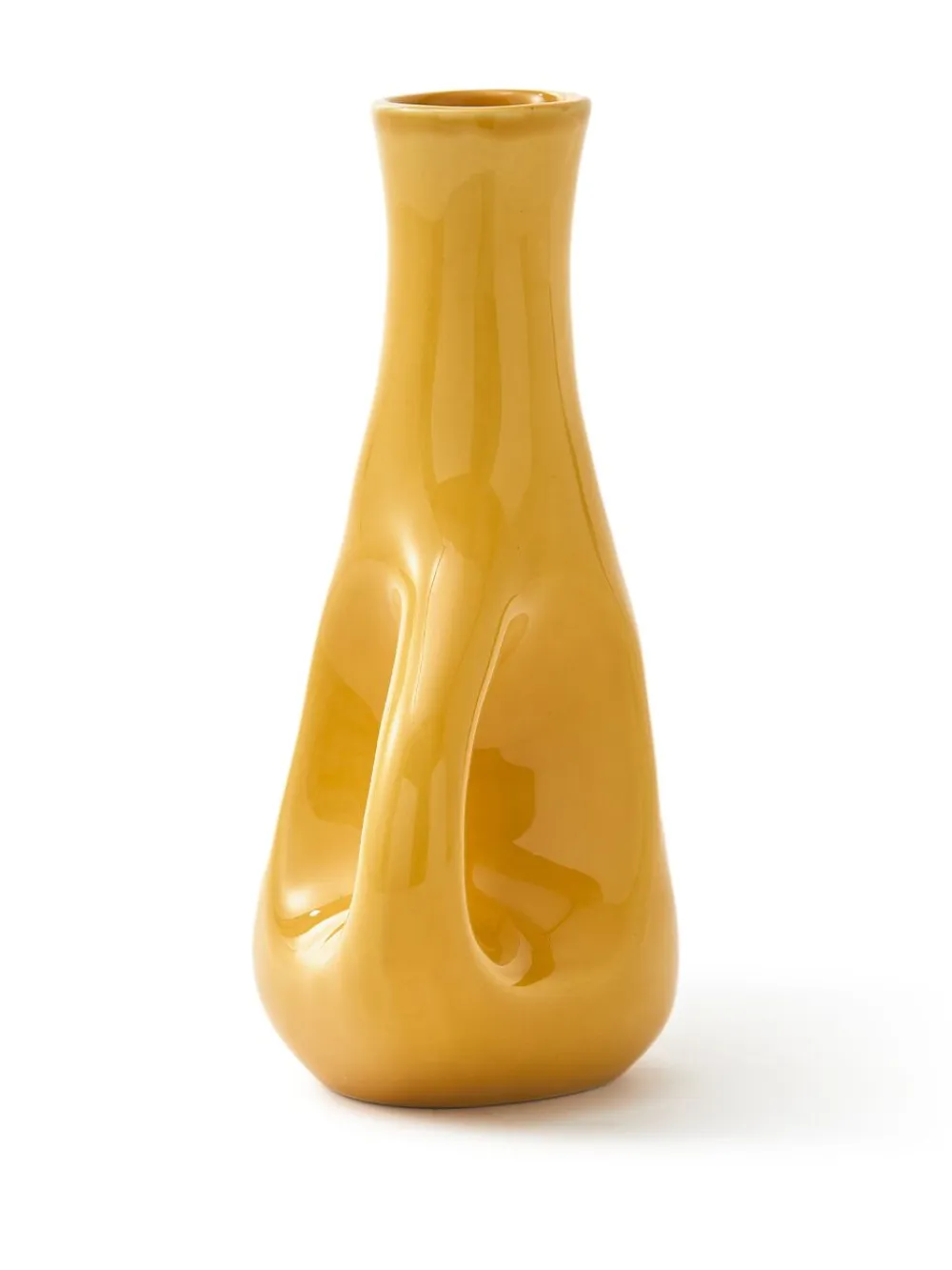 Shop Polspotten Three Ears Ceramic Vase (50.5cm X 22cm) In Yellow