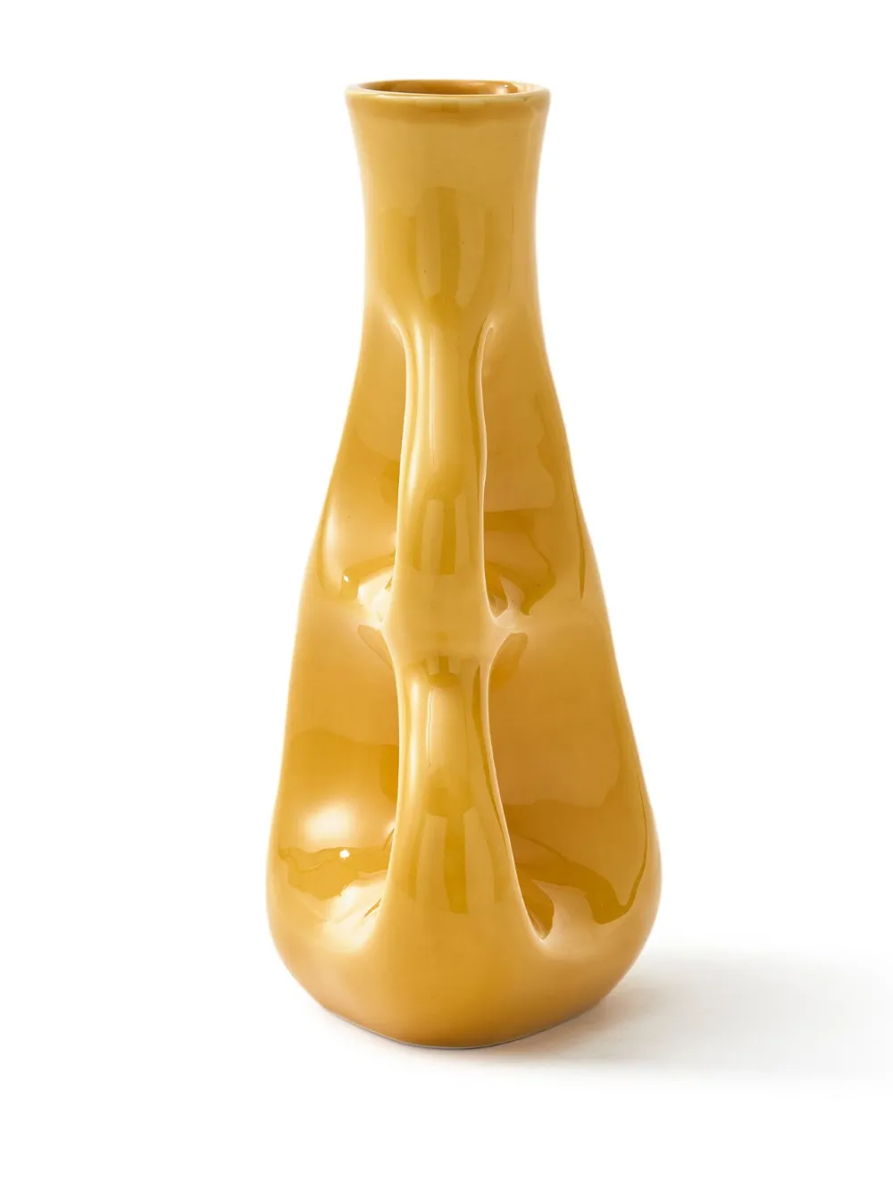 Shop Polspotten Three Ears Ceramic Vase (50.5cm X 22cm) In Yellow