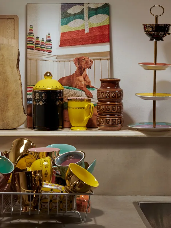 POLSPOTTEN Grandpa ティーサービングスタンド 44cm x 19cm | レッド