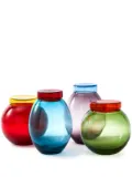 POLSPOTTEN colour-block glass jars (set of four) - Blue