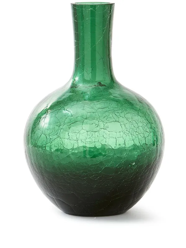 POLSPOTTEN Small Ball Body Glass Vase (32cm x 21.6cm) | Green