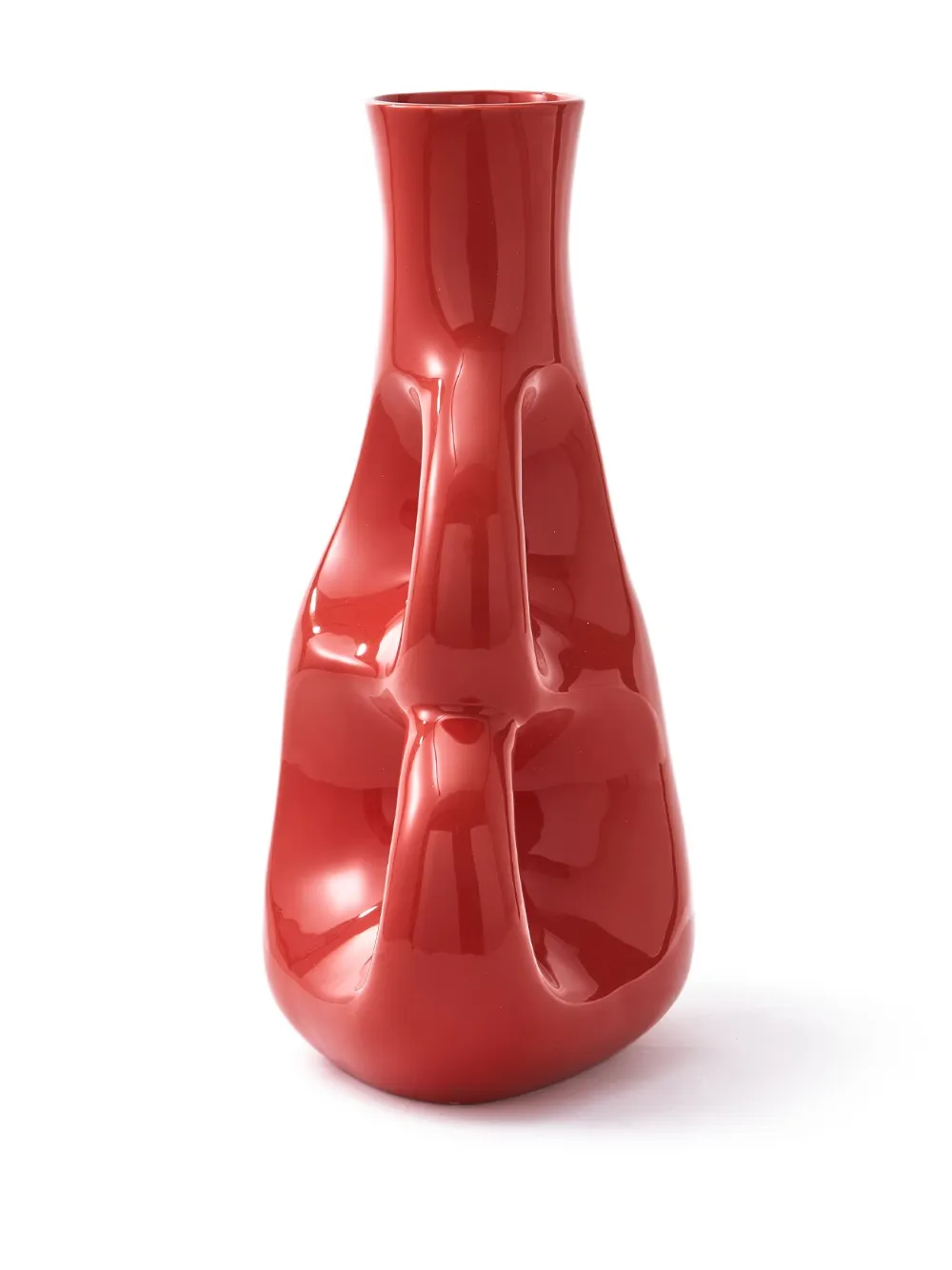 Polspotten Three Ears Ceramic Vase (50.5cm X 38cm) In Red