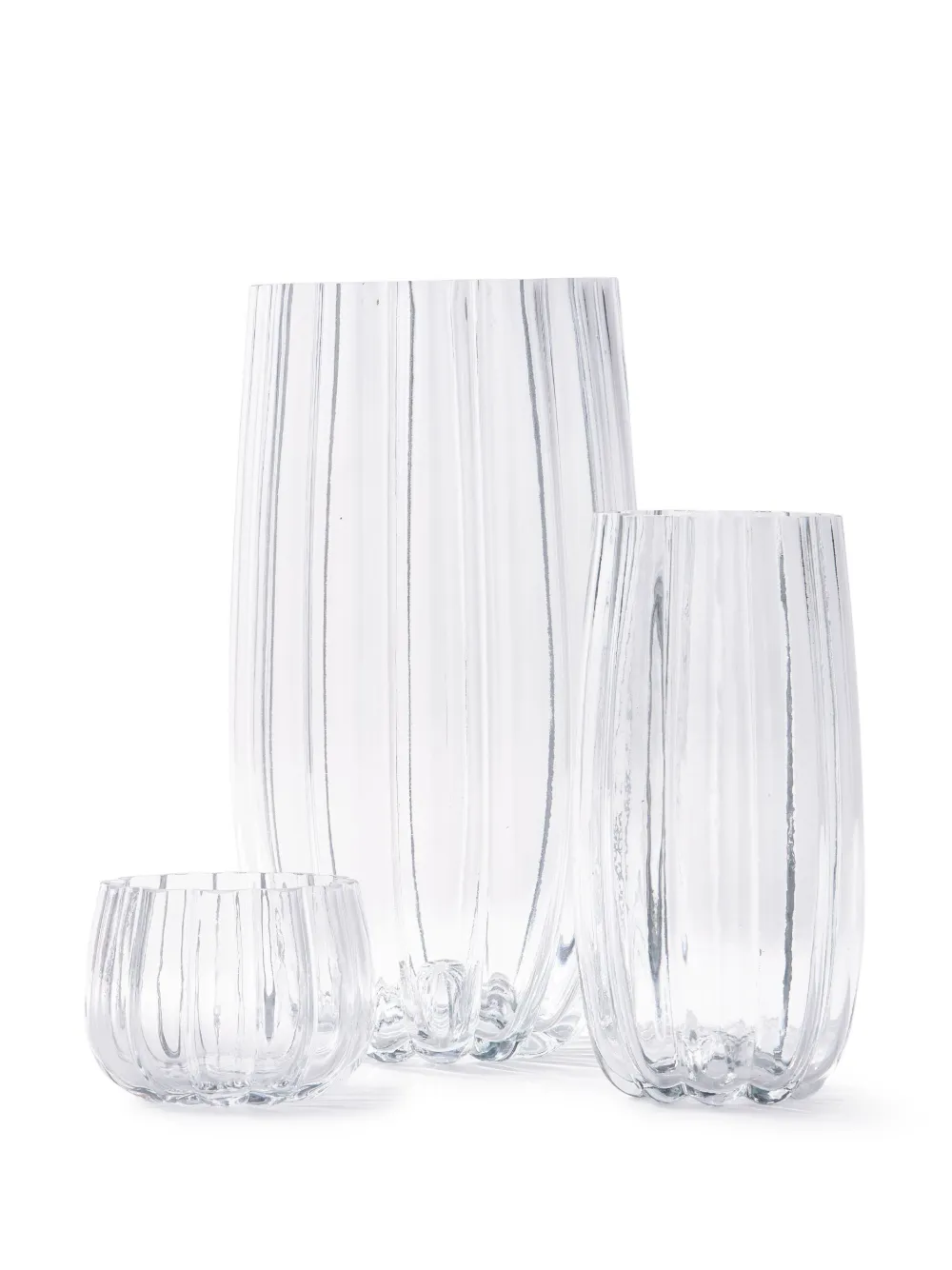 Polspotten Large Melon Glass Vase (38cm X 20.5cm) In White