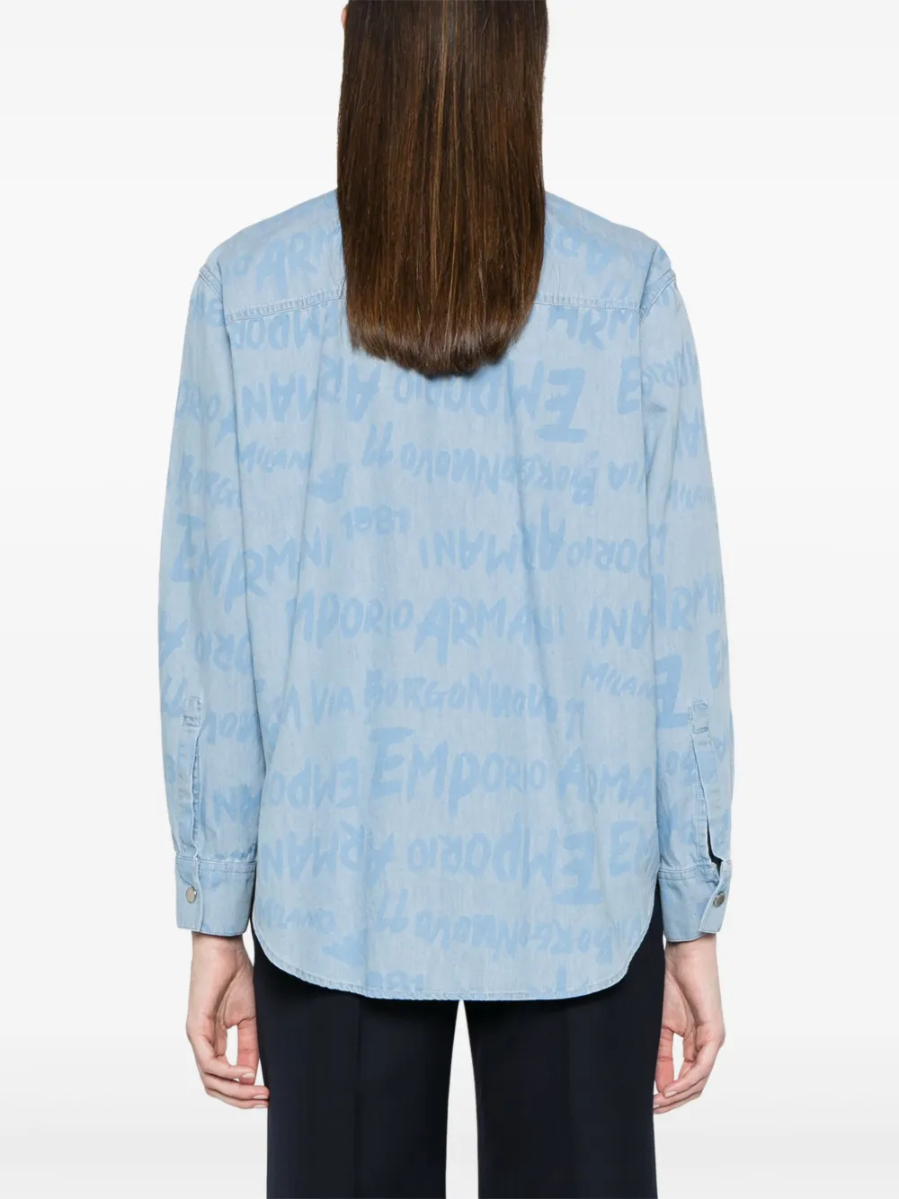 LOGO-PRINT DENIM SHIRT