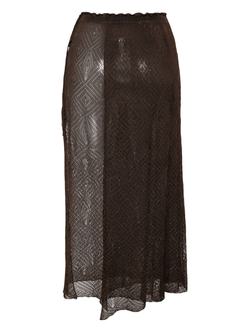 Shop Gimaguas Elena Open-knit Midi Skirt In Brown