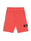 Stone Island Junior Compass-badge track shorts - Red