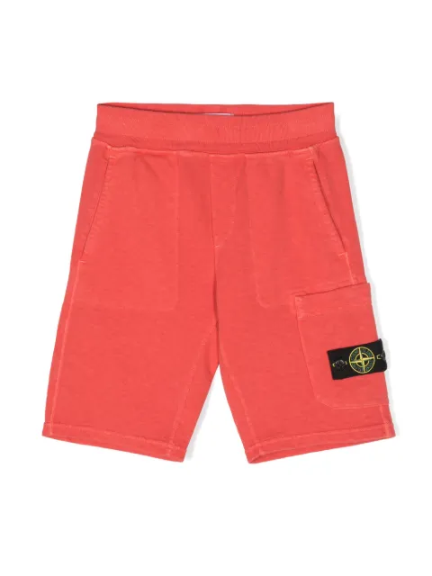 Stone Island Junior Compass-badge track shorts