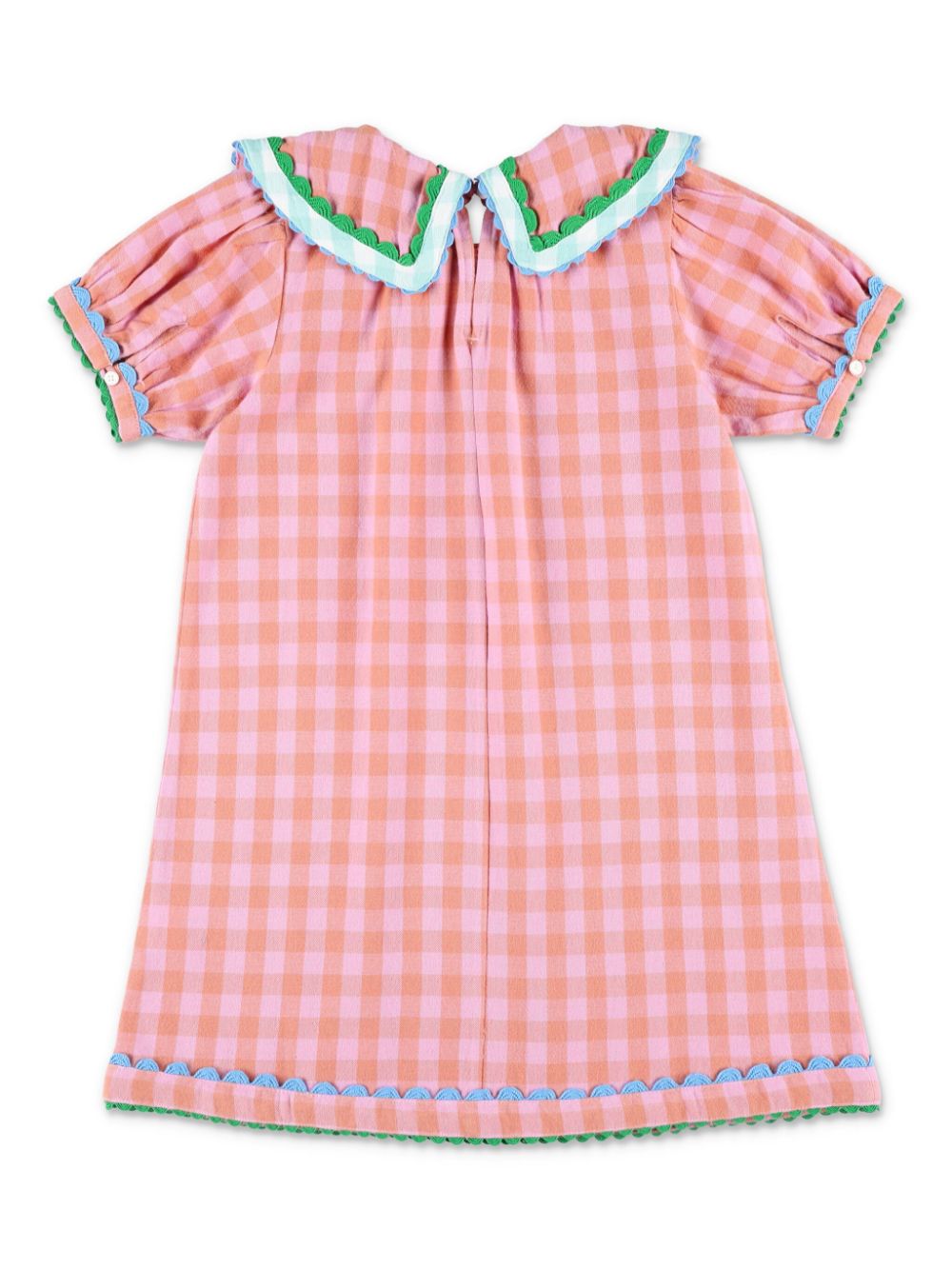 Stella McCartney Kids Geruite katoenen jurk Roze