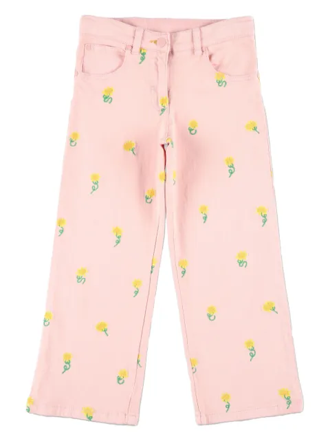 Stella McCartney Kids embroidered straight-leg jeans