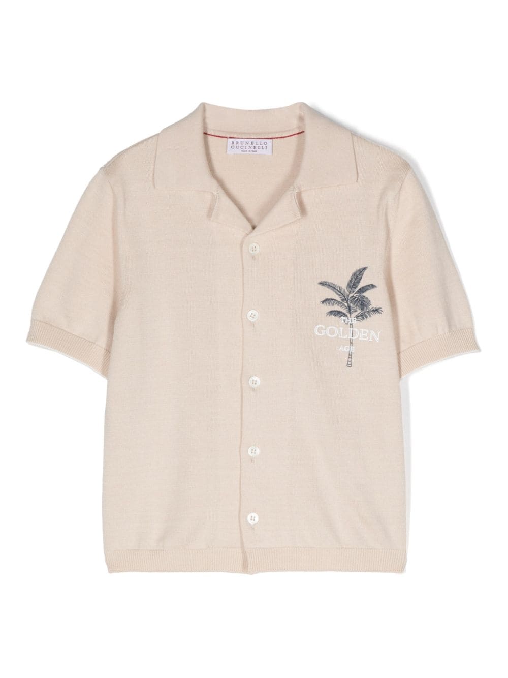 Brunello Cucinelli Kids Shirt met palmboomprint Beige