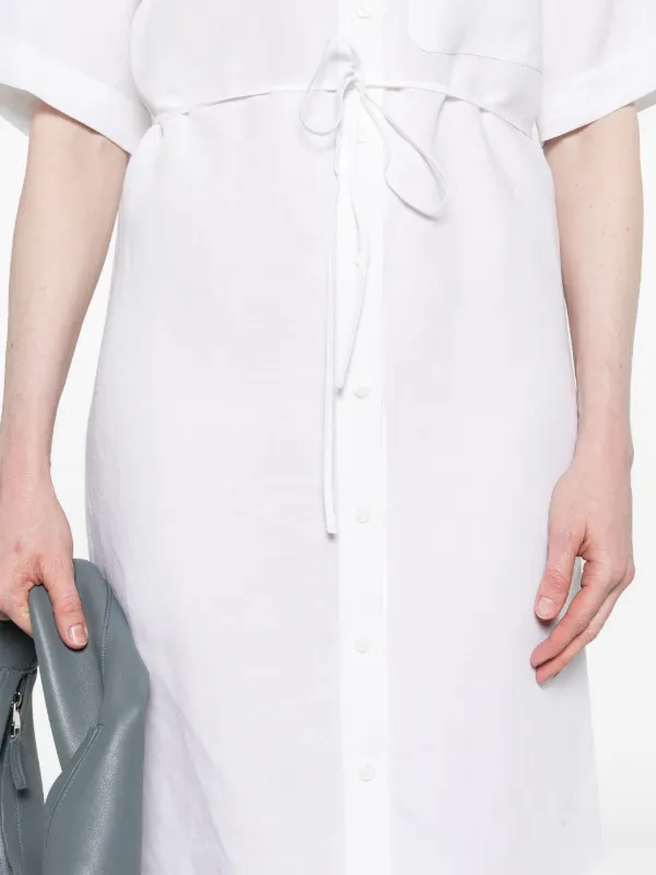 calvin klein short white dress Calvin Klein White Short-Sleeve Cold-Shoulder Crepe Shift Dress 8