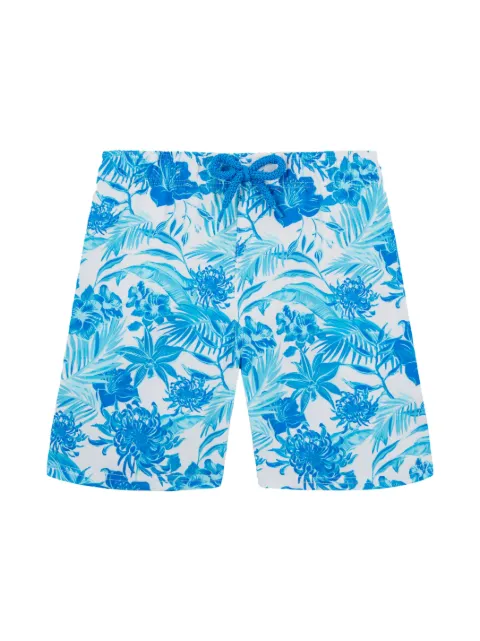 Vilebrequin Kids floral-print logo-appliqué swim shorts