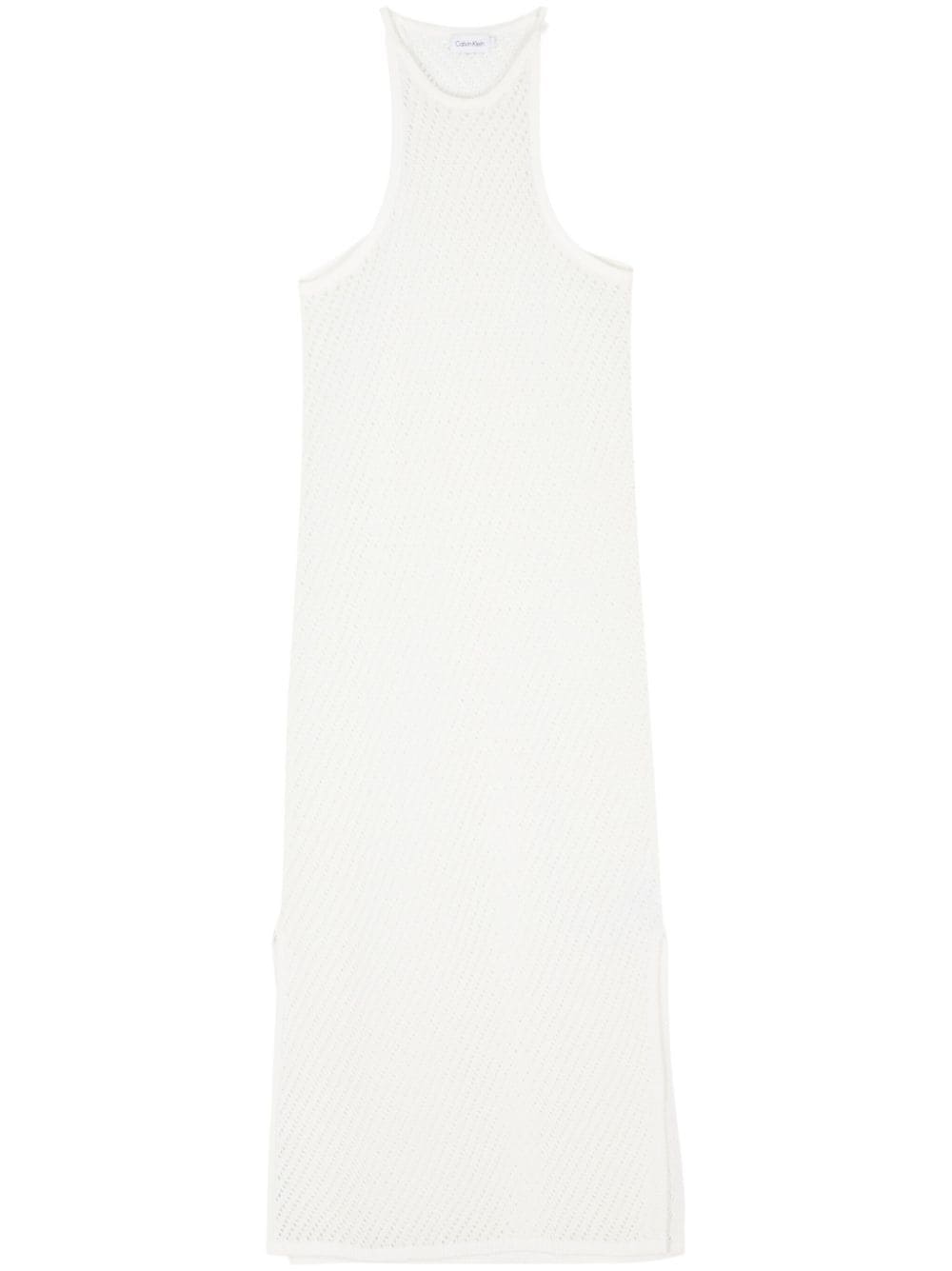 Calvin Klein open-knit maxi dress - Weiß