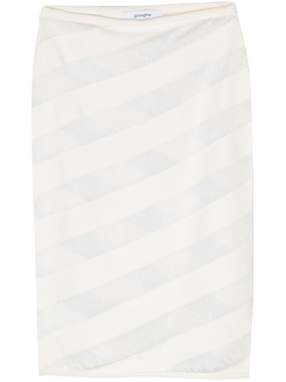 Shop Gimaguas Zebara Semi-sheer Panel Skirt In White