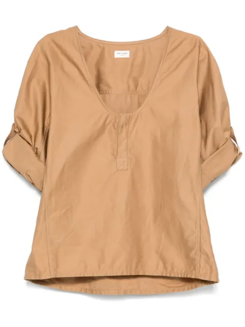 Saint Laurent Henley Bluse aus Twill