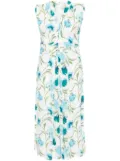 DVF Diane von Furstenberg floral-print twill dress - White