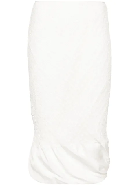 Jil Sander falda midi con diseño calado
