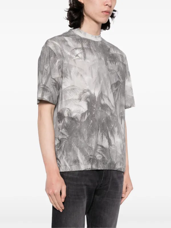 Emporio Armani パームツリープリント Tシャツ | グレー