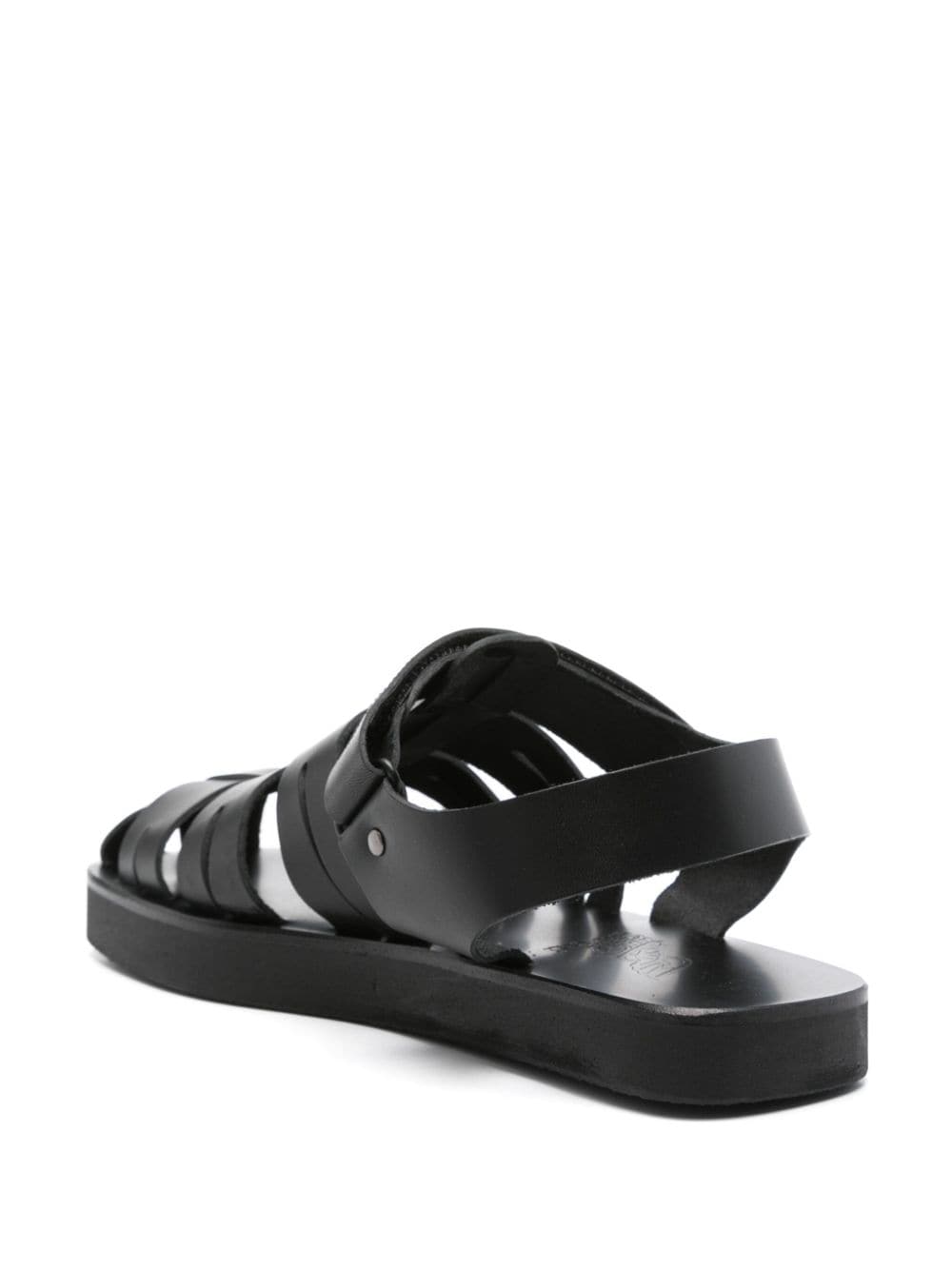 Shop Ancient Greek Sandals Tilemachos Leather Sandals In Black