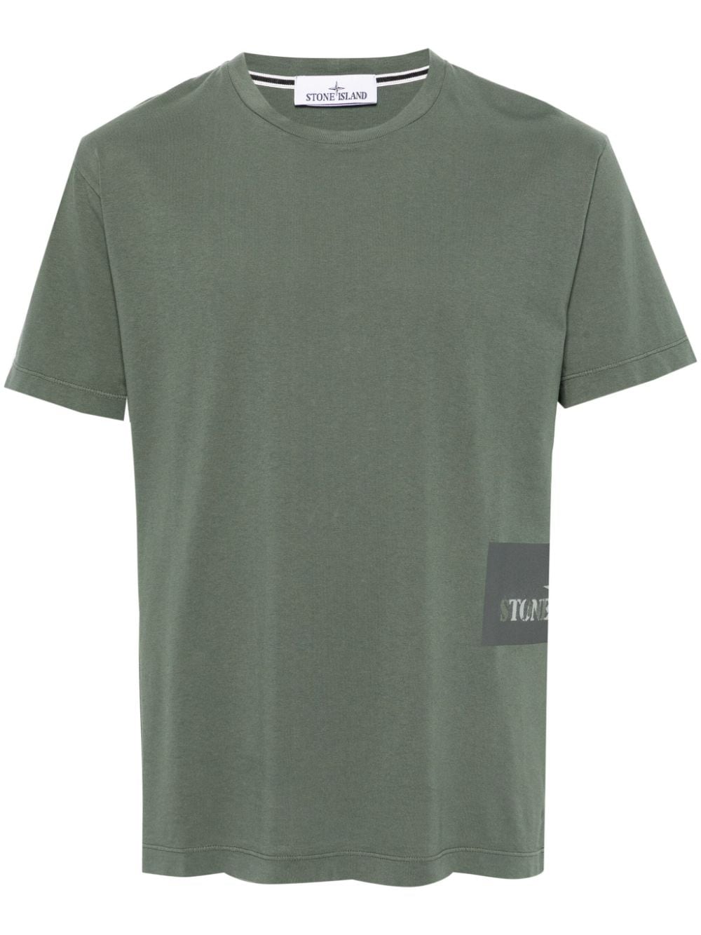 Stone Island Logo-print Cotton T-shirt In Green