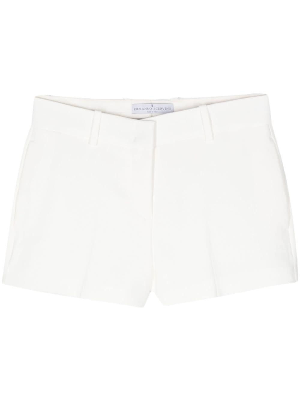 Shop Ermanno Scervino Tailored Crepe Shorts In Neutrals